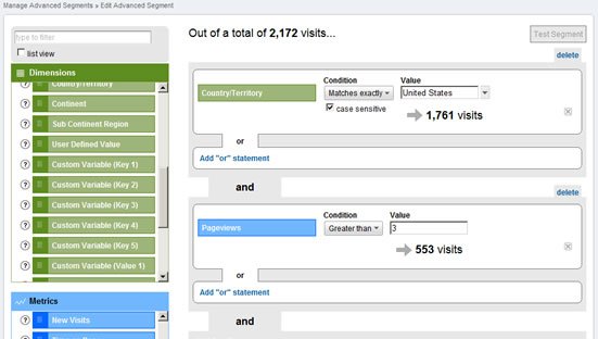 Step 3 Creating a custom segment