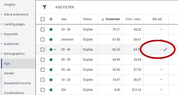 Google Ads - Ad Group Demographic Data